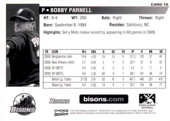2010 Choice Buffalo Bisons #19 Bobby Parnell Back