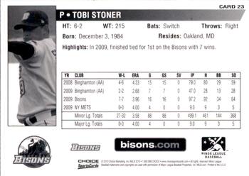 2010 Choice Buffalo Bisons #23 Tobi Stoner Back