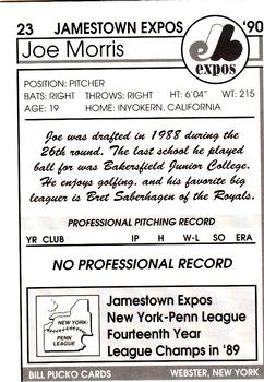1990 Pucko Jamestown Expos #23 Joe Norris Back
