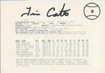 1985 Indianapolis Indians #8 Tim Cates Back