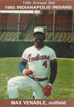 1985 Indianapolis Indians #9 Max Venable Front