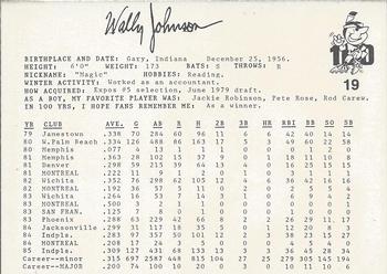 1986 Indianapolis Indians #19 Wallace Johnson Back
