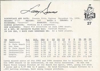 1986 Indianapolis Indians #27 Larry Groves Back