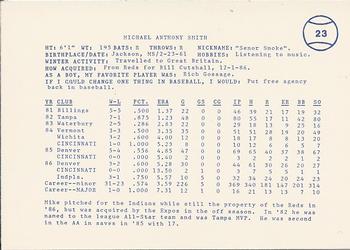 1987 Indianapolis Indians #23 Mike Smith Back