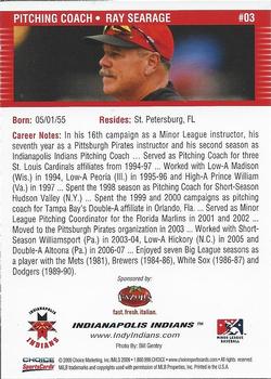 2009 Choice Indianapolis Indians #03 Ray Searage Back