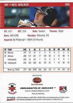2009 Choice Indianapolis Indians #05 Neil Walker Back