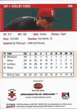 2009 Choice Indianapolis Indians #06 Shelby Ford Back