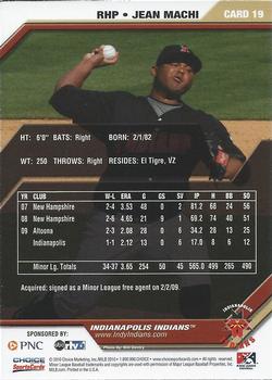 2010 Choice Indianapolis Indians #19 Jean Machi Back