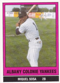 1986 TCMA Albany-Colonie Yankees #4 Miguel Sosa Front