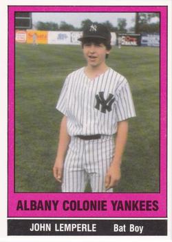 1986 TCMA Albany-Colonie Yankees #19 John Lemperle Front