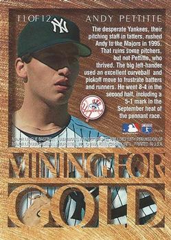 1996 Metal Universe - Mining for Gold #11 Andy Pettitte Back