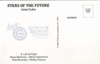 1986 TCMA Stars of the Future #8 Dave Martinez / Steve Hammond / Mike Brumley / Bobby Ramos Back