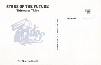 1986 TCMA Stars of the Future #31 Stan Jefferson Back