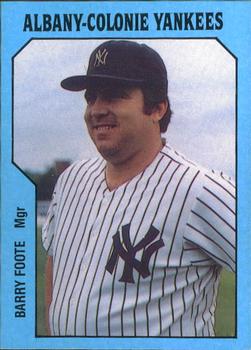 1985 TCMA Albany-Colonie Yankees #23 Barry Foote Front
