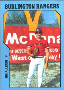 1985 TCMA Burlington Rangers #27 Jim Allison Front