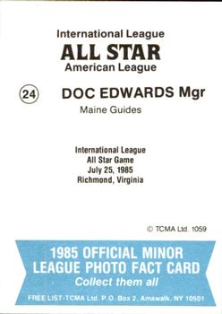 1985 TCMA International League All-Stars #24 Doc Edwards Back