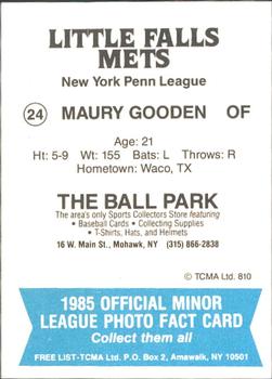 1985 TCMA Little Falls Mets #24 Maury Gooden Back