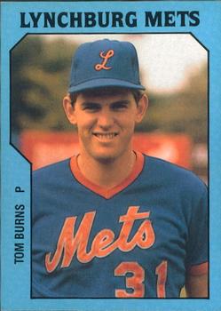 1985 TCMA Lynchburg Mets #11 Tom Burns Front