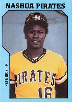 1985 TCMA Nashua Pirates #19 Pete Rice Front