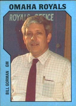 1985 TCMA Omaha Royals #1 Bill Gorman Front