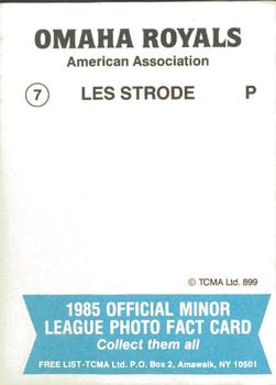1985 TCMA Omaha Royals #7 Les Strode Back