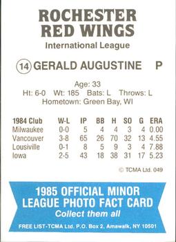1985 TCMA Rochester Red Wings #14 Gerald Augustine Back