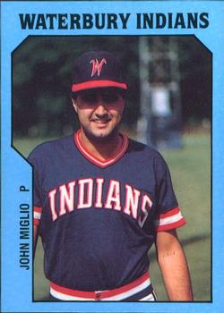1985 TCMA Waterbury Indians #8 John Miglio Front