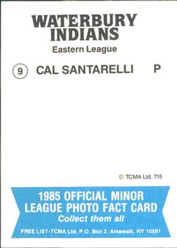 1985 TCMA Waterbury Indians #9 Cal Santarelli Back