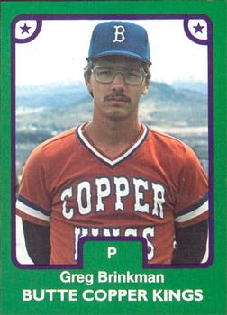 1984 TCMA Butte Copper Kings #8 Greg Brinkman Front