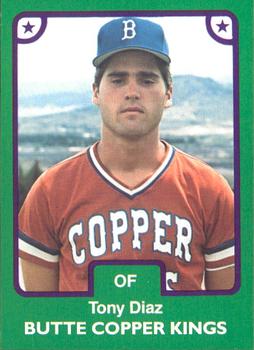 1984 TCMA Butte Copper Kings #9 Tony Diaz Front