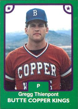 1984 TCMA Butte Copper Kings #23 Gregg Thienpont Front