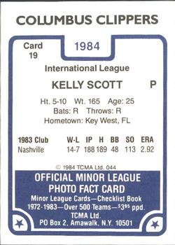 1984 TCMA Columbus Clippers #19 Kelly Scott Back