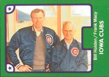 1984 TCMA Iowa Cubs #10 Bill Holden / Frank Macy Front