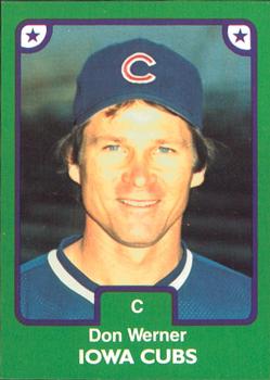 1984 TCMA Iowa Cubs #16 Don Werner Front