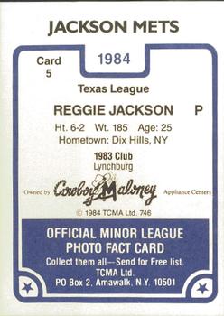 1984 TCMA Jackson Mets #5 Reggie Jackson Back