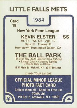 1984 TCMA Little Falls Mets #19 Kevin Elster Back