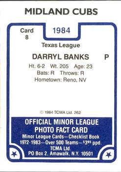 1984 TCMA Midland Cubs #8 Darryl Banks Back