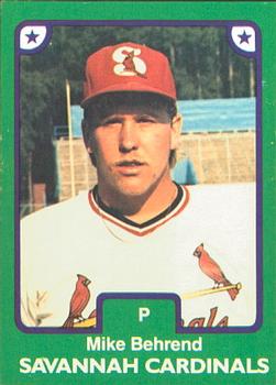 1984 TCMA Savannah Cardinals #26 Mike Behrend Front