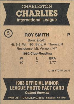 1983 TCMA Charleston Charlies #5 Roy Smith Back