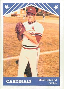 1983 TCMA Erie Cardinals #11 Mike Behrend Front
