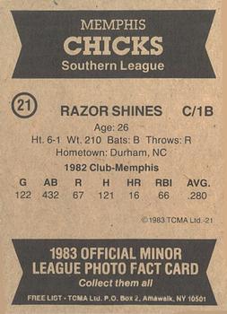1983 TCMA Memphis Chicks #21 Razor Shines Back