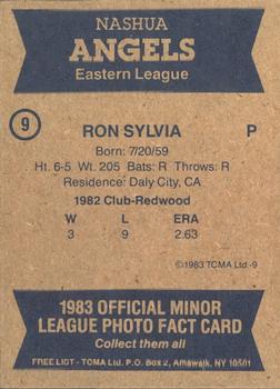 1983 TCMA Nashua Angels #9 Ron Sylvia Back