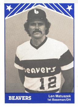 1983 TCMA Portland Beavers #8 Len Matuszek Front