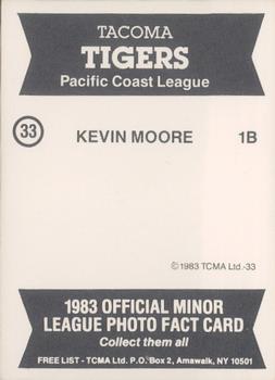1983 TCMA Tacoma Tigers #32 Shawn Perry Back