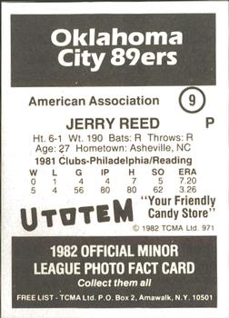 1982 TCMA Oklahoma City 89ers #9 Jerry Reed Back