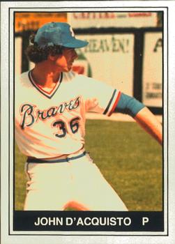 1982 TCMA Richmond Braves #4 John D'Acquisto Front