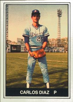 1982 TCMA Richmond Braves #5 Carlos Diaz Front
