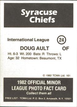 1982 TCMA Syracuse Chiefs #24 Doug Ault Back