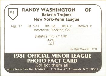 1981 TCMA Batavia Trojans #24 Randy Washington Back