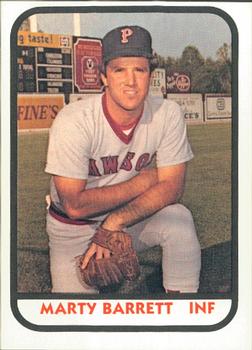 1981 TCMA Pawtucket Red Sox #14 Marty Barrett Front